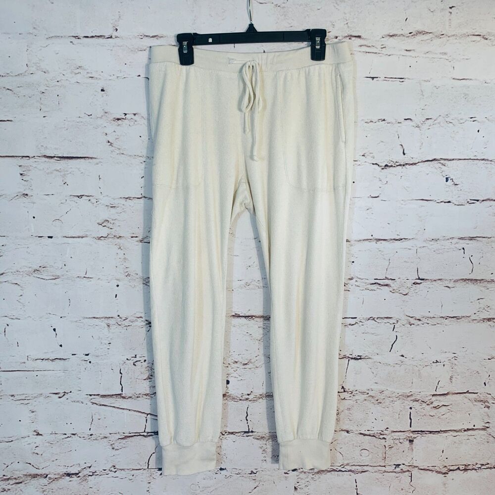 Cloth & Stone Cream Lounge Joggers Medium Super Soft Drawstring Cozy Pants